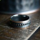 The Loui V- Black Zirconium Black Diamond Rose Gold Men's Wedding Ring | Madera Bands
