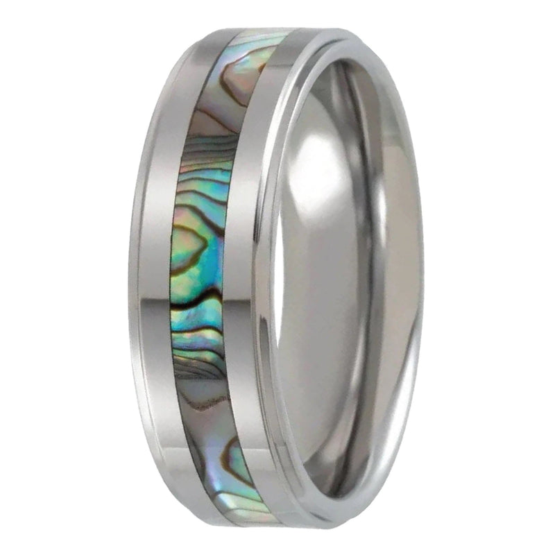 The Masterpiece- Tungsten and Abalone Shell Men’s Wedding Rings | Madera Bands