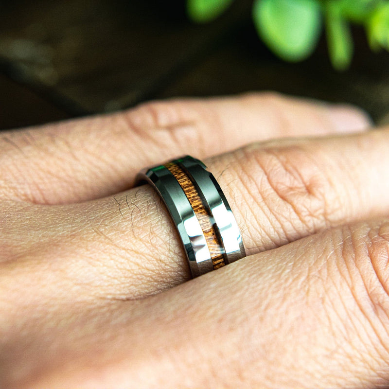 The Noah- Tungsten Men's Wedding Rings | Mens Wood Wedding Ring | Madera Bands