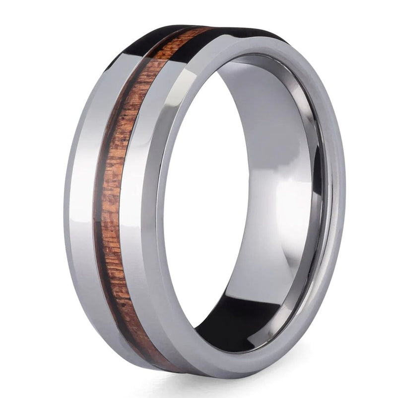 The Noah- Tungsten Men's Wedding Rings | Mens Wood Wedding Ring | Madera Bands