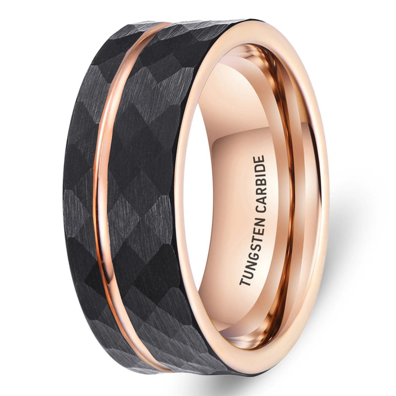 Tungsten rose gold mens wedding band deals